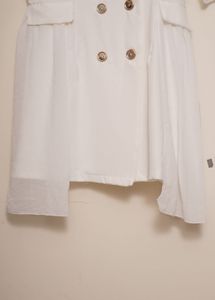 White Double Breasted Cape Dress