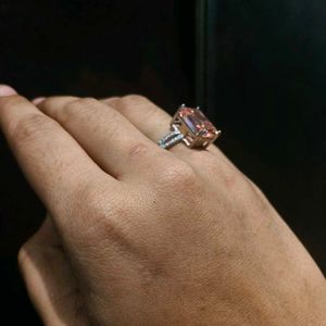 Pure 925 Silver Elegan Pink Stone Ring