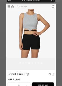Urbanic detachable belt detail grey crop-tank top