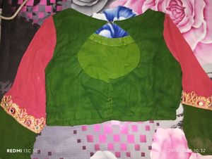 Pink &amp; Green mirror saree🩷💚