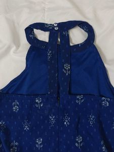 Blue Floral Print Jumpsuit