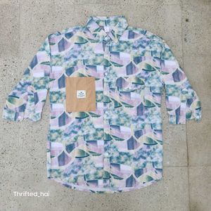 Patterned Button-Down Shirt