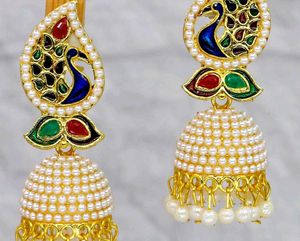 Peacock Jhumka Earrings