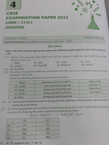 CBSE Class X Science Question Bank