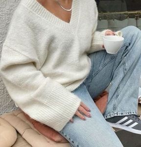 Cozy Olive Green V-Neck Sweater (never worn)