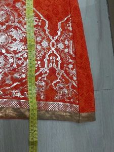 Dark Peach Coloured Kurta With Long Shrug