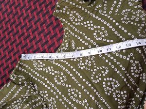 Women Olive Green Printed Kurta And Plazo Set