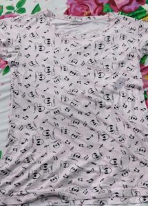 M Size  Pink Panda Music T-Shirt
