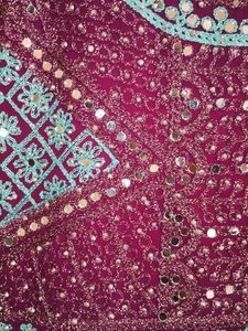 Offer Turquoise- Purple MirrorWork Gown Girls12-16