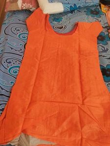 Orange Embroidered Kurti