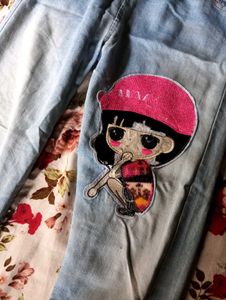 Cartoon Patch Jeans
