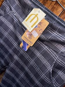 Checked High-Waisted Pants