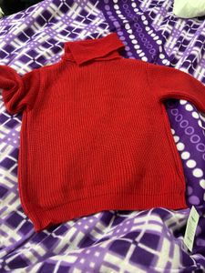 Winter Woman Red Sweater  Mini Dress