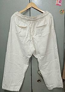 Off White Wide Leg Relaxed Fit Pants Unisex