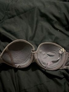 Lacy Grey Strapless Bra