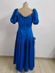 Vintage Blue Lace Trim Dress