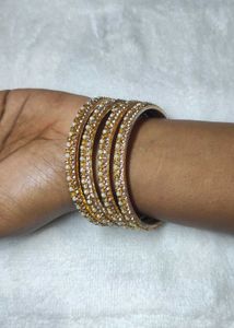 Pearl Stone Gold coated Bangles