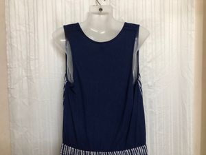 Deletta Blue Midi Sleeveless Dress