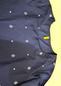 Blue  Kurti  Long.