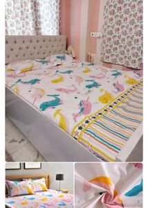 cotton luxurious grey Striped Bedsheet Set