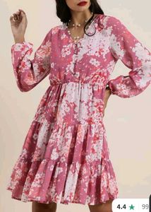 Floral Print Tiered Mini Dress