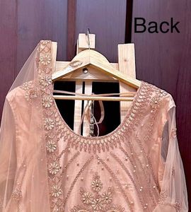 L/xl/xxl Size Net Embroidered Frock  Lehngha Style