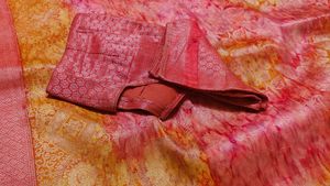 Elegant Orange &amp; Pink silk Saree 😍