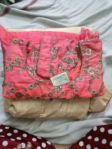 Embroidered Pink Blouse and lehenga