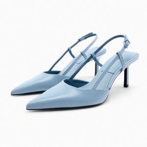 Zara Leather Slingback Heels Authentic 💯