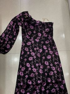 Elegant One-Shoulder Floral Dress