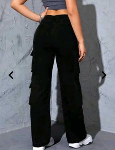 Cargo Black Jeans for Women