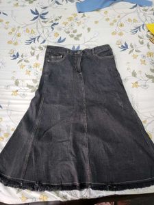 Denim A-Line Skirt