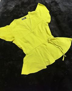 Yellow Peplum Top