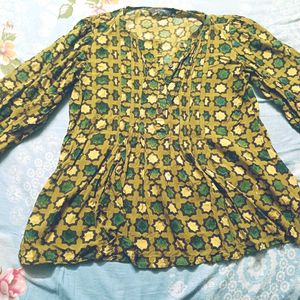 Patterned Long Sleeve Top