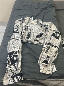 Newsprint Pants And Top Co Ord