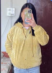 Corduroy Yellow Hoodie