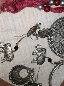 Old Oxidised Earrings And A Necklace