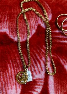 New 1 Gram Gold Plated 32 Inch Chain With Dollar