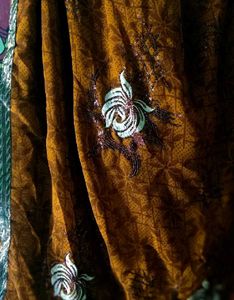 Brown Floral Sequence Saree