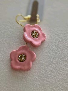 Handmade Floral Clay Earrings Elegant & Lightweigh