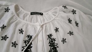 White Embroidered Blouse - Boho Chic
