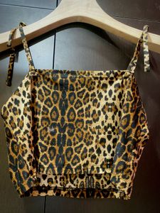 Leopard Print Crop Top (Adjustable Straps)