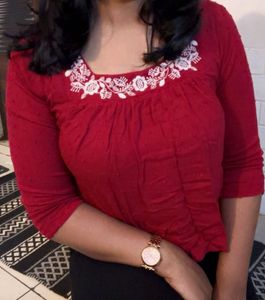 Embroidered Maroon Top (item 21)