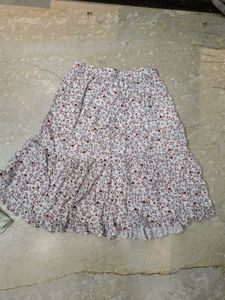 white floral printed skirt