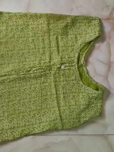 Vintage Lime Green Print Dress