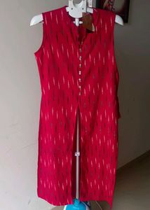 Branded Sleeveless Red Print Tunic Top