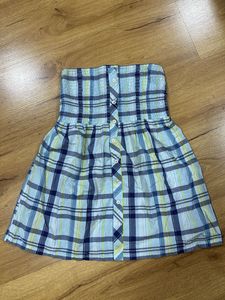 Plaid Strapless Dress
