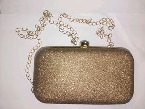 Gold Glitter Evening Clutch