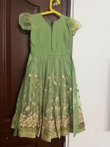 Green Embroidered Dress