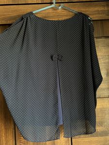 Unique Pattern Top | Blue Polka Dots